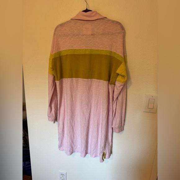 Anthropologie Daily Practice Sporty Striped Zip Cotton Dress Pink Small EUC - Picture 4 of 11